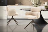 Chaise Pivotante de Salle à Manger ROXANA en Tissu - 59 x 58 cm