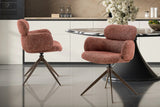 Chaise Pivotante de Salle à Manger ROXANA en Tissu - 59 x 58 cm