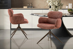 Chaise Pivotante de Salle à Manger ROXANA en Tissu - 59 x 58 cm