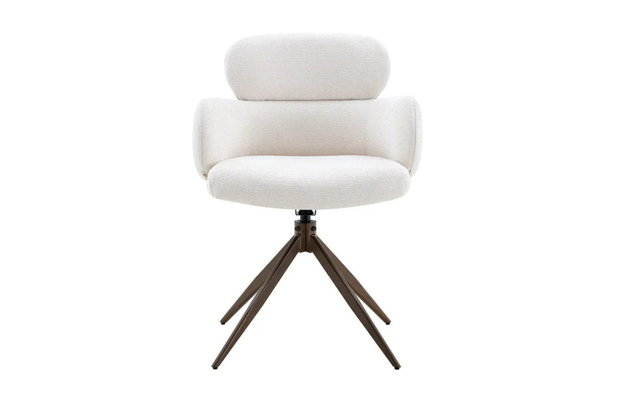 Chaise Pivotante de Salle à Manger ROXANA en Tissu - 59 x 58 cm
