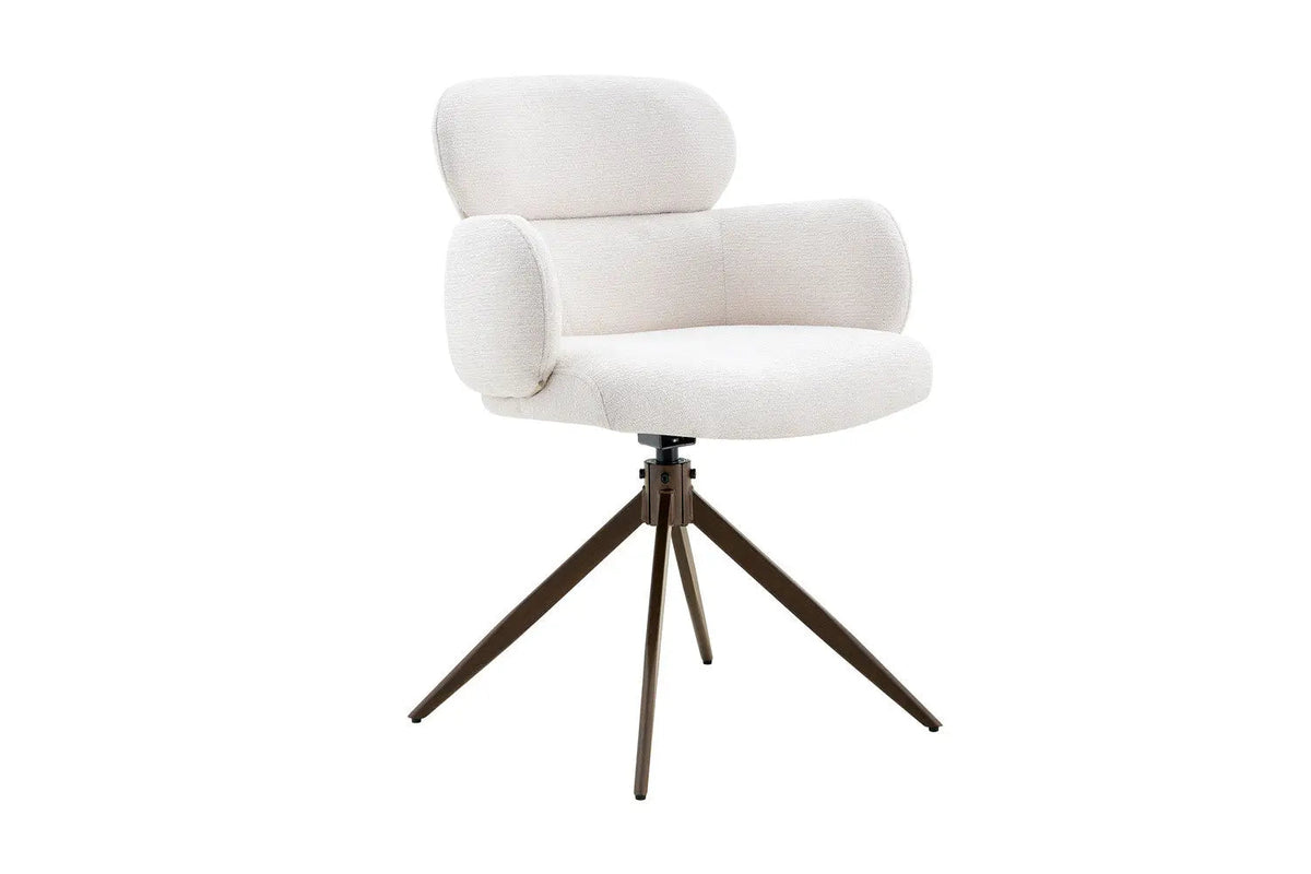 Chaise Pivotante de Salle à Manger ROXANA en Tissu - 59 x 58 cm