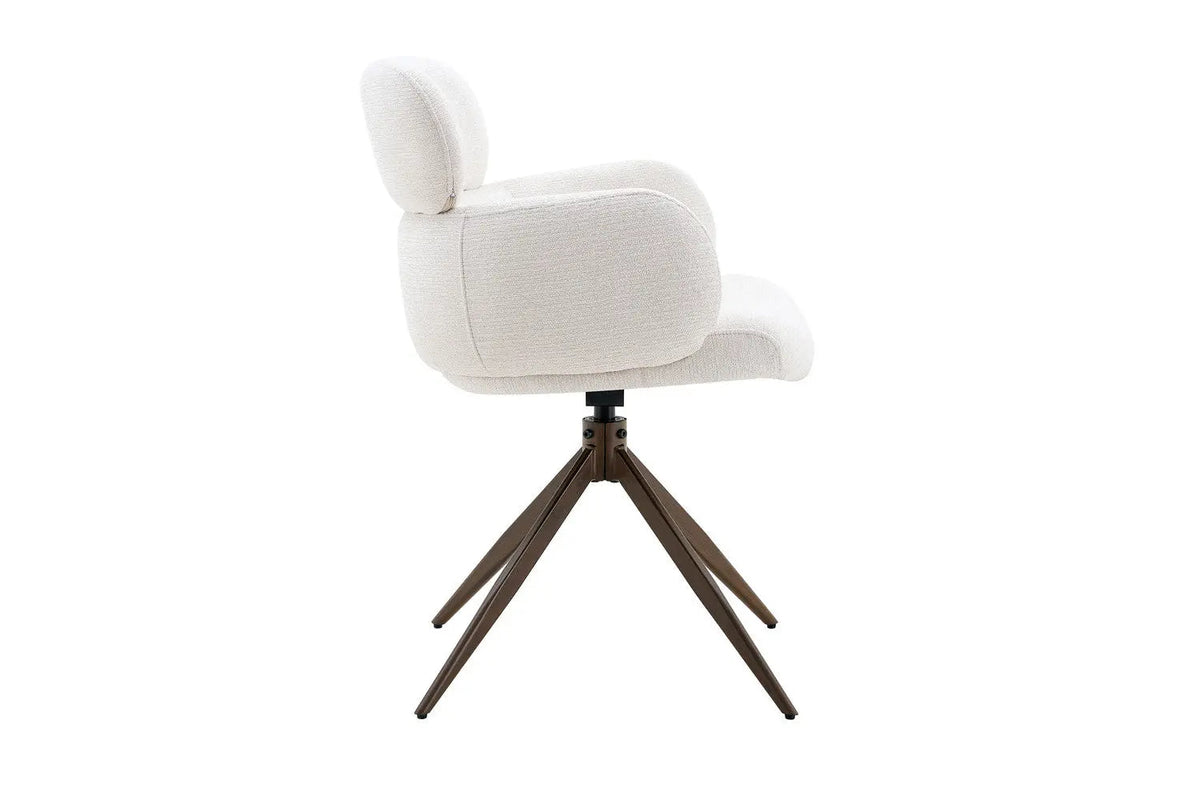Chaise Pivotante de Salle à Manger ROXANA en Tissu - 59 x 58 cm