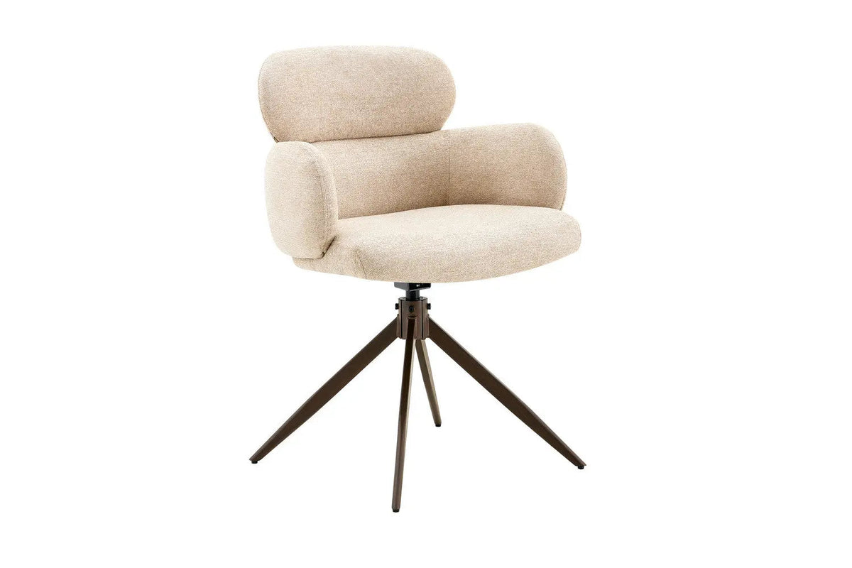 Chaise Pivotante de Salle à Manger ROXANA en Tissu - 59 x 58 cm