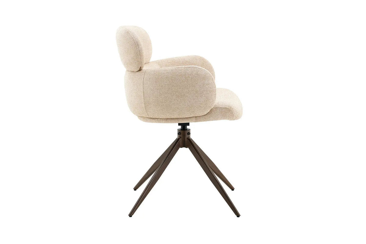 Chaise Pivotante de Salle à Manger ROXANA en Tissu - 59 x 58 cm