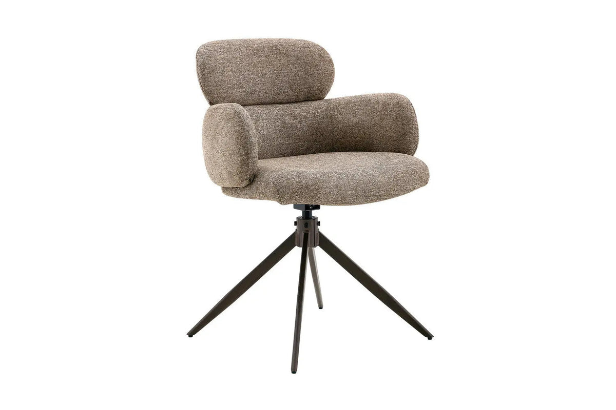 Chaise Pivotante de Salle à Manger ROXANA en Tissu - 59 x 58 cm