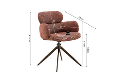 Chaise Pivotante de Salle à Manger ROXANA en Tissu - 59 x 58 cm