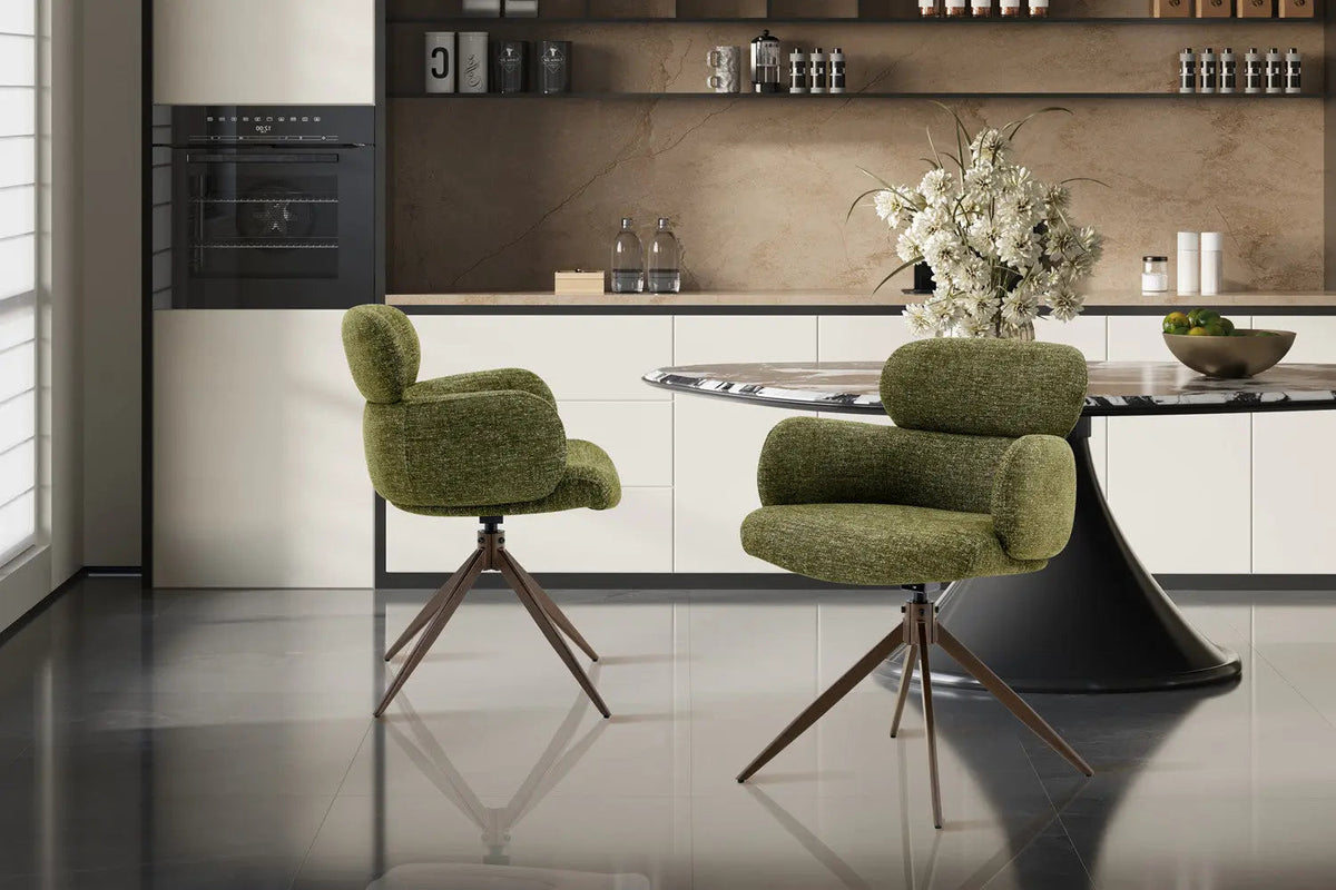 Chaise Pivotante de Salle à Manger ROXANA en Tissu - 59 x 58 cm