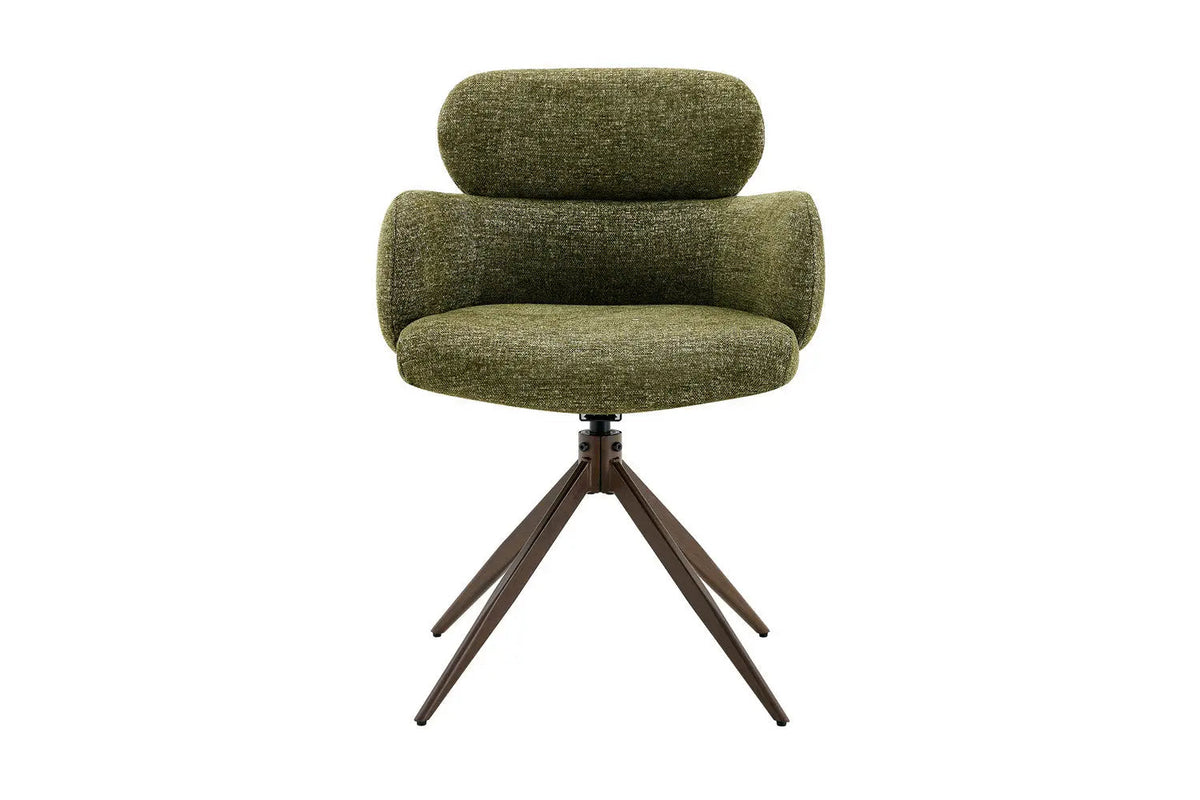 Chaise Pivotante de Salle à Manger ROXANA en Tissu - 59 x 58 cm