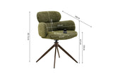 Chaise Pivotante de Salle à Manger ROXANA en Tissu - 59 x 58 cm