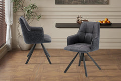 Chaise Pivotante de Salle à Manger SOLEN en Tissu - 55 x 62 cm