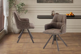 Chaise Pivotante de Salle à Manger SOLEN en Tissu - 55 x 62 cm