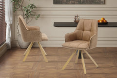 Chaise Pivotante de Salle à Manger SOLEN en Tissu - 55 x 62 cm