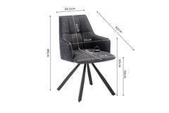 Chaise Pivotante de Salle à Manger SOLEN en Tissu - 55 x 62 cm