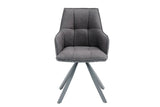 Chaise Pivotante de Salle à Manger SOLEN en Tissu - 55 x 62 cm
