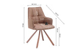 Chaise Pivotante de Salle à Manger SOLEN en Tissu - 55 x 62 cm