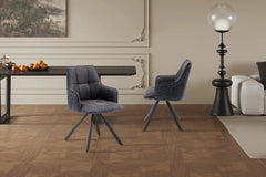 Chaise Pivotante de Salle à Manger SOLEN en Tissu - 55 x 62 cm