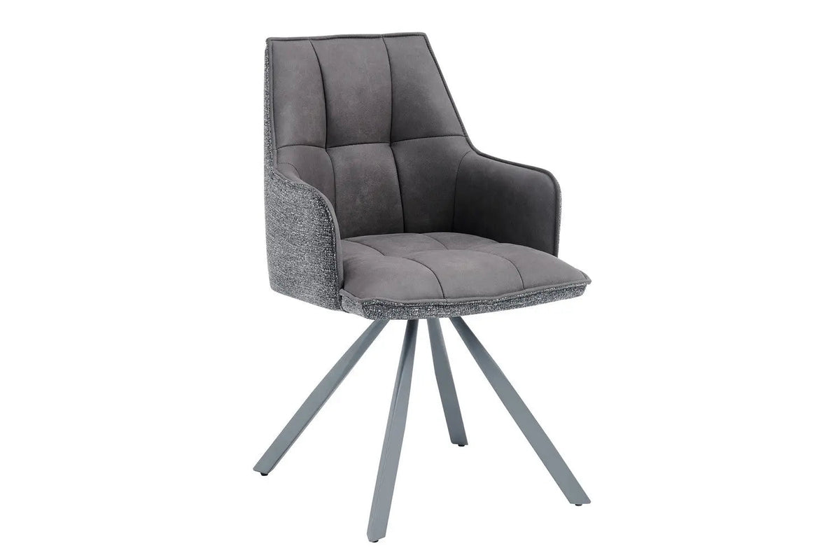 Chaise Pivotante de Salle à Manger SOLEN en Tissu - 55 x 62 cm