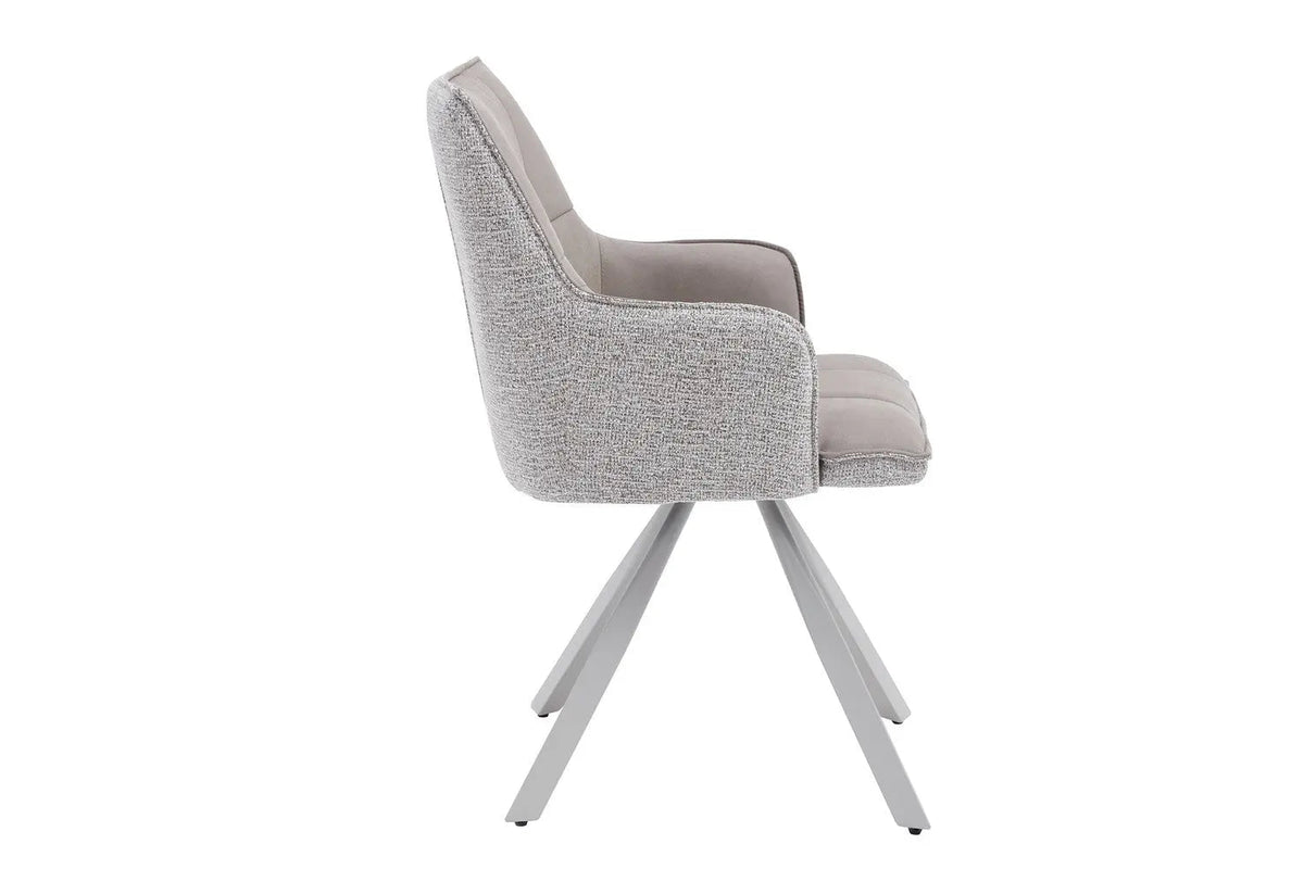 Chaise Pivotante de Salle à Manger SOLEN en Tissu - 55 x 62 cm