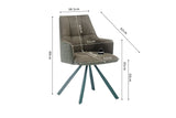 Chaise Pivotante de Salle à Manger SOLEN en Tissu - 55 x 62 cm