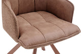 Chaise Pivotante de Salle à Manger SOLEN en Tissu - 55 x 62 cm