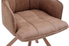 Chaise Pivotante de Salle à Manger SOLEN en Tissu - 55 x 62 cm