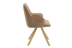 Chaise Pivotante de Salle à Manger SOLEN en Tissu - 55 x 62 cm