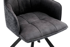 Chaise Pivotante de Salle à Manger SOLEN en Tissu - 55 x 62 cm