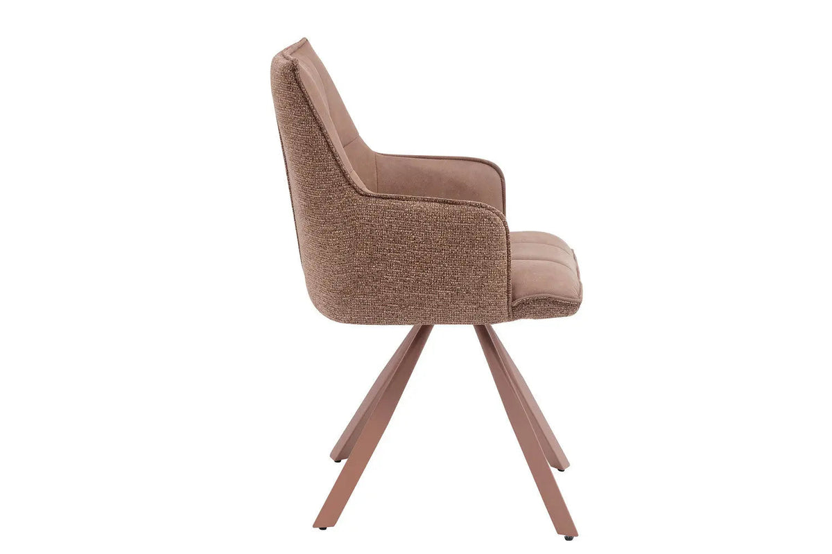 Chaise Pivotante de Salle à Manger SOLEN en Tissu - 55 x 62 cm