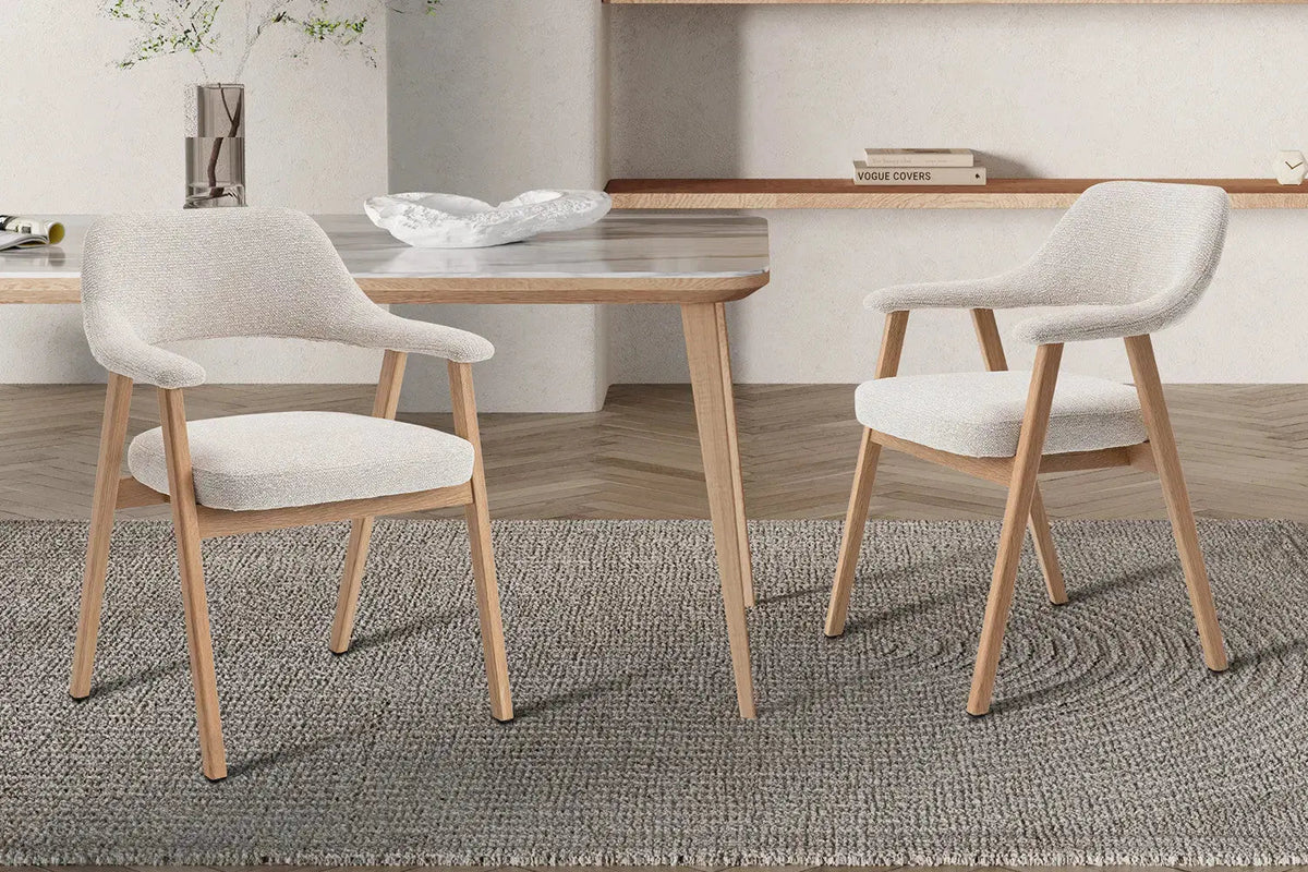 Chaise avec Accoudoirs CORALYA en Chêne Massif Fumé - 64 x 59.5 cm