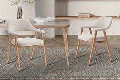 Chaise avec Accoudoirs CORALYA en Chêne Massif Fumé - 64 x 59.5 cm