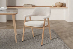 Chaise avec Accoudoirs CORALYA en Chêne Massif Fumé - 64 x 59.5 cm