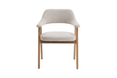 Chaise avec Accoudoirs CORALYA en Chêne Massif Fumé - 64 x 59.5 cm