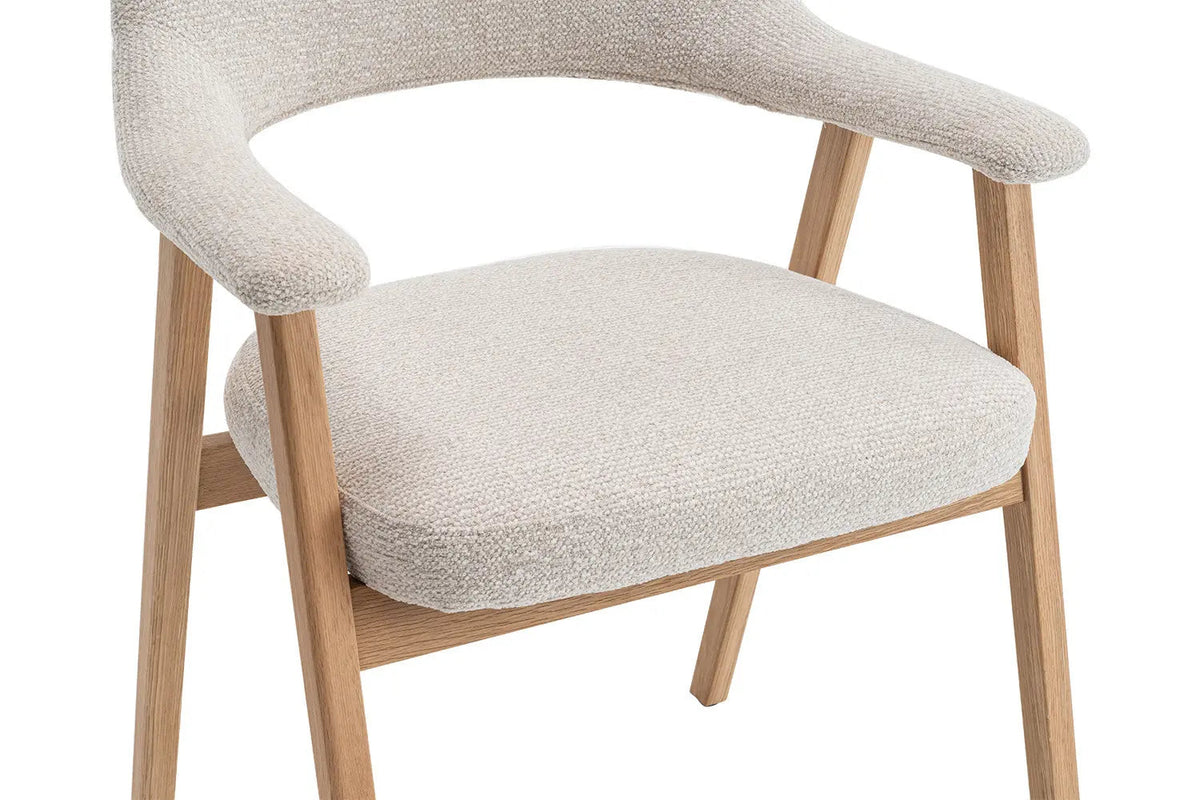 Chaise avec Accoudoirs CORALYA en Chêne Massif Fumé - 64 x 59.5 cm