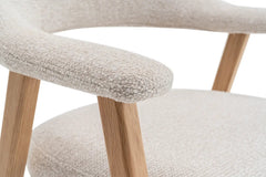 Chaise avec Accoudoirs CORALYA en Chêne Massif Fumé - 64 x 59.5 cm