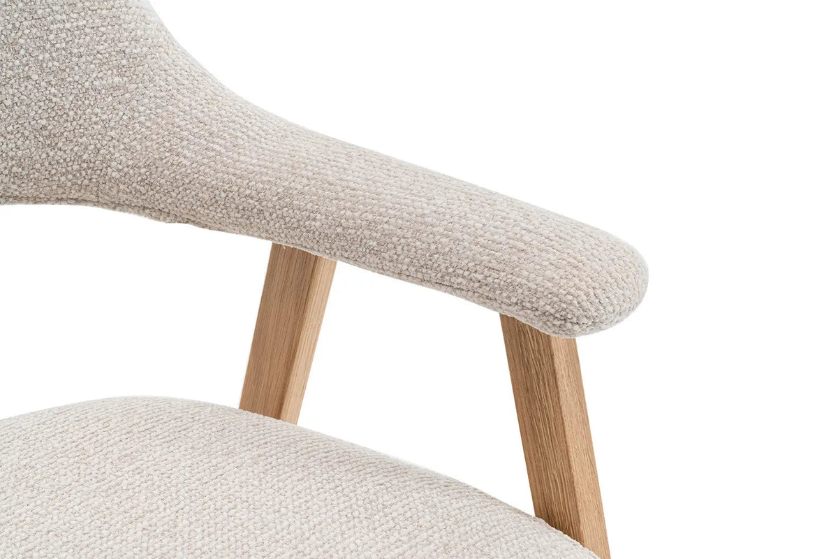 Chaise avec Accoudoirs CORALYA en Chêne Massif Fumé - 64 x 59.5 cm