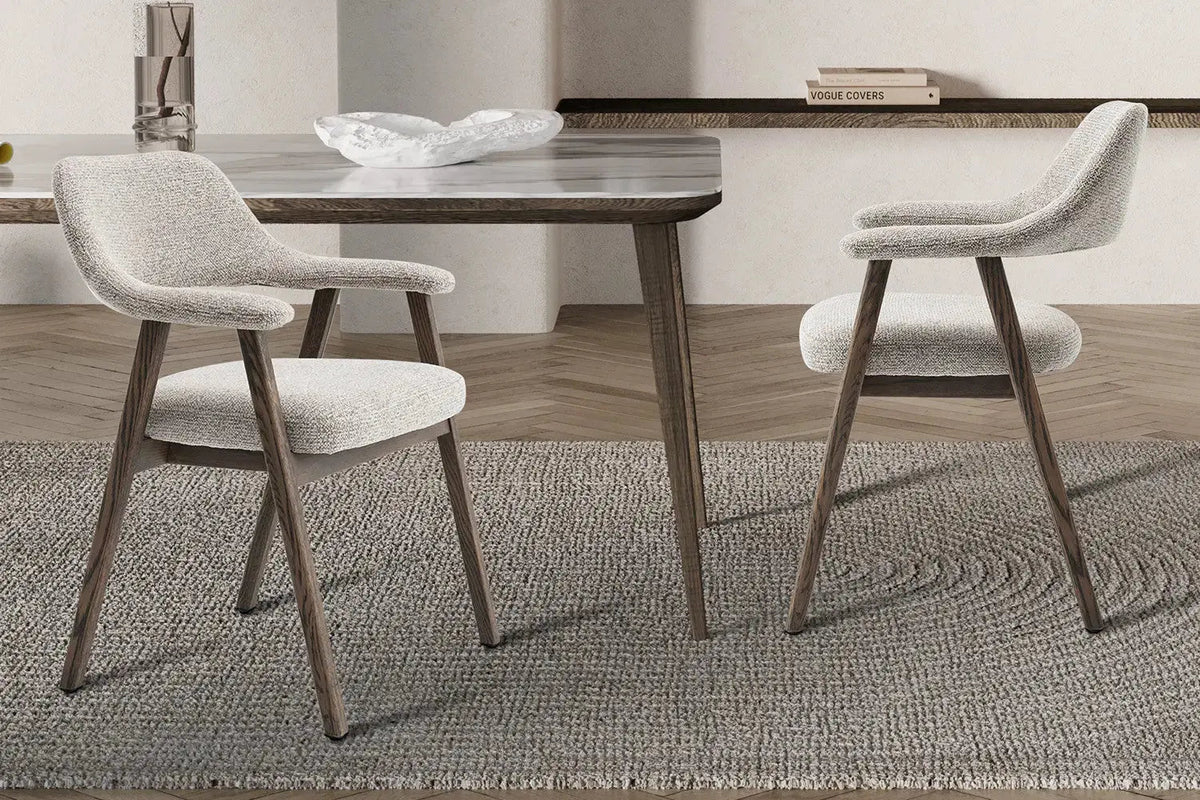 Chaise avec Accoudoirs CORALYA en Chêne Massif Fumé - 64 x 59.5 cm