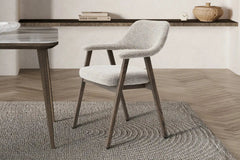 Chaise avec Accoudoirs CORALYA en Chêne Massif Fumé - 64 x 59.5 cm