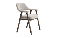 Chaise avec Accoudoirs CORALYA en Chêne Massif Fumé - 64 x 59.5 cm