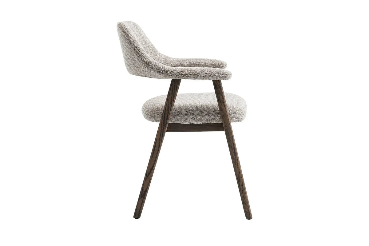 Chaise avec Accoudoirs CORALYA en Chêne Massif Fumé - 64 x 59.5 cm