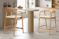 Chaise de Bar CLARA en Bois de Frêne - 55.5 x 57.5 cm