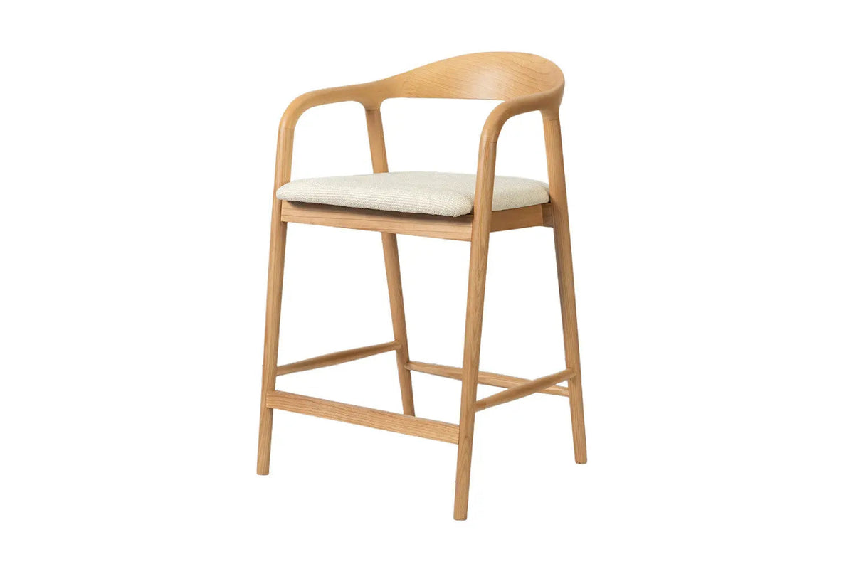 Chaise de Bar CLARA en Bois de Frêne - 55.5 x 57.5 cm