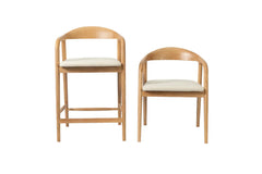 Chaise de Bar CLARA en Bois de Frêne - 55.5 x 57.5 cm