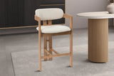 Chaise de Bar KAMELIA Beige en Bois de Frêne - 56 x 52 cm