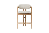 Chaise de Bar KAMELIA Beige en Bois de Frêne - 56 x 52 cm