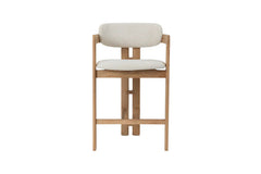 Chaise de Bar KAMELIA Beige en Bois de Frêne - 56 x 52 cm