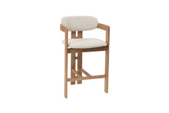 Chaise de Bar KAMELIA Beige en Bois de Frêne - 56 x 52 cm