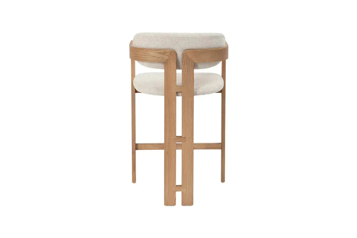 Chaise de Bar KAMELIA Beige en Bois de Frêne - 56 x 52 cm