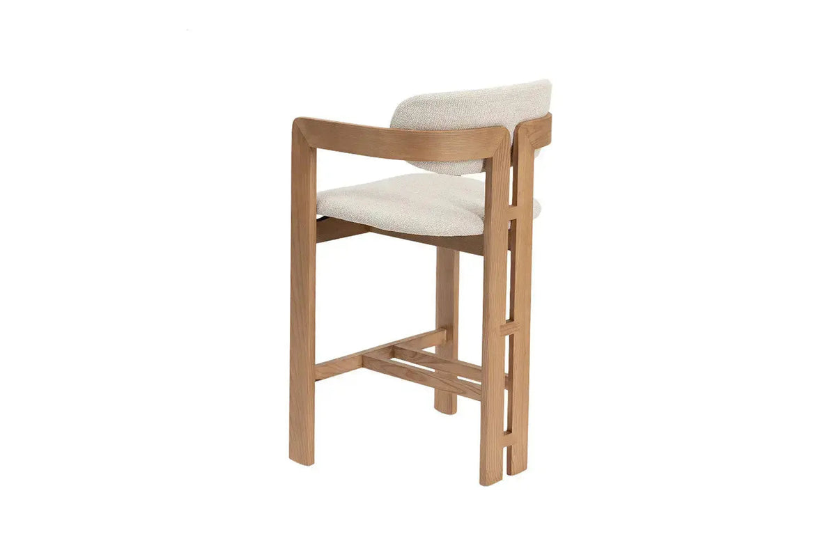 Chaise de Bar KAMELIA Beige en Bois de Frêne - 56 x 52 cm