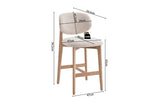 Chaise de Bar KAYA en Chêne Massif - 47 x 56.5 cm