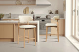 Chaise de Bar KAYLA en Chêne Massif Beige - 50 x 56 cm